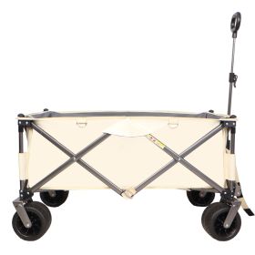 Folding Van, Heavy-duty Practical Beach Cart For Sand, With Large Wheels, Adjustable Handles And Drink Holders, Suitable For Shopping, Camping, G