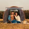 3-4 Person Pop Up Tent Automatic Setup Camping Tent Waterproof Instant Setup Tent with 4 Tent Poles 2 Mosquito Net Windows Carrying Bag for Hiking Cli