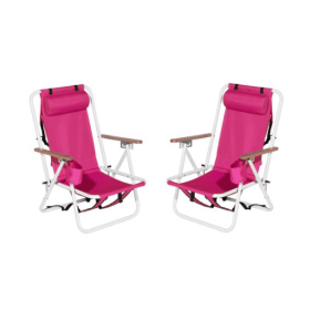 2pcs 23X21.7X31.5in Beach Chair Barbie Pink