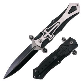Black Folding Knife Crusader Logo