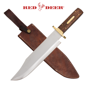 Red Deer Bowie Knife Wooden Handle