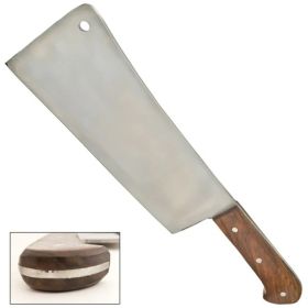 Wooden Handle Meat Cleaver 15.5 Inch with Full Tang Blade