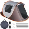 3-4 Person Pop Up Tent Automatic Setup Camping Tent Waterproof Instant Setup Tent with 4 Tent Poles 2 Mosquito Net Windows Carrying Bag for Hiking Cli