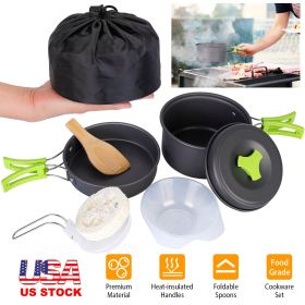9Pcs Camping Cooking Ware Set Camping Stove Cookware Kit Aluminum Pot Pans Set for Hiking Picnic Outdoor