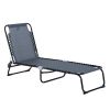 Outsunny Folding Chaise Lounge Chair, 4-Position Backrest, Pillow, Breathable Mesh for Patio, Garden Sun, Poolside, Baby Blue