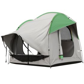 Outsunny Waterproof SUV Tent for 5-6 Person Camping Travel 3 Doors Mesh Window Gray Green Spacious Car Tent