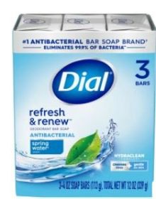 Dial Antibacterial Deodorant Bar Soap, Spring Water