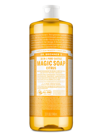 Dr. Bronner's Magic Soap - Citrus - Pure-Castile Liquid Soap - 32 oz – for face, body wash, hands