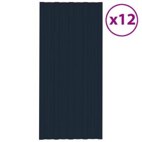 Roof Panels 12 pcs Galvanized Steel Anthracite 39.4"x17.7"