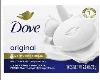 Dove Beauty Bar Soap for Women Original with 1/4 Moisturizing Cream All Skin, 2.6 oz