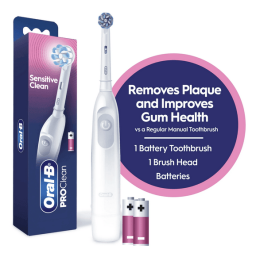Oral-B Pro 100 Gum Care, Battery Powered Toothbrush, White