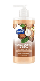 Suave Essentials Liquid Hand Soap, Cocoa Butter & Shea Butter with Essential Oils & Moisturizers, 13.5 fl oz