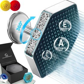Luxury Filtered Shower Head High Pressure Rain Showerhead with Filter for Chlorine Rust Sediments Water Filter Shower Head with Vitamin C E A SPA