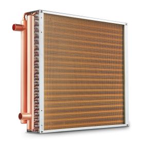 VEVOR Heat Exchanger Water to Air, 20"x 20" with 3-Row 3/8" Copper Ports, 242 Aluminum Fins Heat Exchanger for Outdoor Wood Furnaces