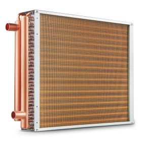 VEVOR Heat Exchanger Water to Air, 18"x 20" with 3-Row 3/8" Copper Ports, 242 Aluminum Fins Heat Exchanger for Outdoor Wood Furnaces