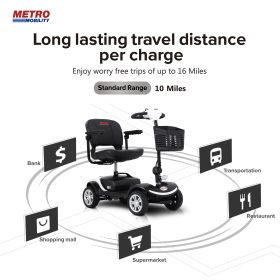 Four wheels Compact Travel Mobility Scooter with 300W Motor for Adult-300lbs, WHITE