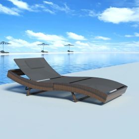 Sun Lounger Poly Rattan Brown