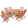 7 Piece Outdoor Dining Set Solid Acacia Wood
