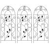 Plant Climbing Racks 3 pcs Black 15.7"x39.4" Iron