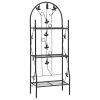 3-Layer Plant Rack Black 20.5"x11"x50.4" Iron