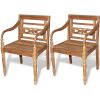 Batavia Chairs 2 pcs Solid Teak Wood