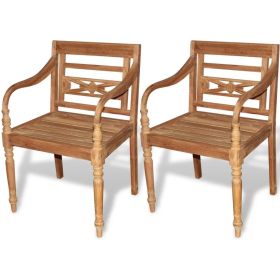 Batavia Chairs 2 pcs Solid Teak Wood