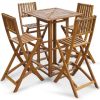 5 Piece Outdoor Bar Set Solid Acacia Wood