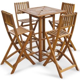 5 Piece Outdoor Bar Set Solid Acacia Wood