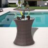 Ice Cooler Bucket Table 19.6"x23.6" Brown Poly Rattan
