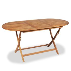Folding Garden Table 63"x31.5"x29.5" Solid Teak Wood
