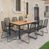 9 Piece Patio Dining Set PVC Rattan Black and Brown