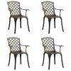 Patio Chairs 4 pcs Cast Aluminum Bronze