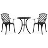 3 Piece Bistro Set Cast Aluminum Black