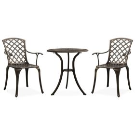3 Piece Bistro Set Cast Aluminum Bronze