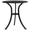 Patio Table Black 24.4"x24.4"x25.6" Cast Aluminum