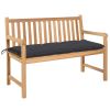 Patio Bench with Anthracite Cushion 47.2" Solid Teak Wood