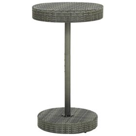 Patio Table Gray 23.8"x41.7" Poly Rattan