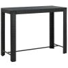 Patio Bar Table Black 55.3"x23.8"x43.5" Poly Rattan