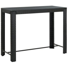 Patio Bar Table Black 55.3"x23.8"x43.5" Poly Rattan