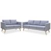 Sofa Set 2-Seater and 3-Seater Light Gray Fabric