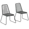 Patio Chairs 2 pcs Poly Rattan Black