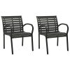 Patio Chairs 2 pcs Steel and WPC Black