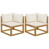Sectional Corner Sofas 2 pcs with Cushions Cream White