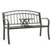 Patio Bench with a Table 49.2" Steel Gray
