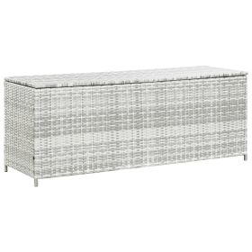 Garden Storage Box Light Gray 59.1"x19.7"x23.6" Poly Rattan