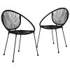 Patio Chairs 2 pcs PVC Rattan Black