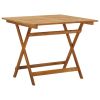 Folding Patio Table 35.4"x35.4"x29.5" Solid Acacia Wood
