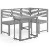 2 Piece Bistro Set Solid Acacia Wood Gray