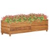 Raised Bed 59.1"x15.7"x15" Recycled Teak Wood and Steel