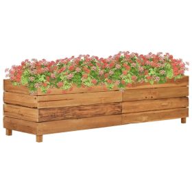 Raised Bed 59.1"x15.7"x15" Recycled Teak Wood and Steel